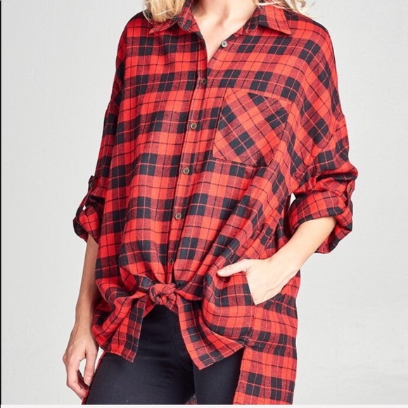 Axis Apparel Tops Axis Apparel Oversized Flannel Shirt Poshmark